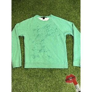Marc Jacobs Sweatshirt Women Medium‎ Green Graphic Print Crewneck Long Sleeve